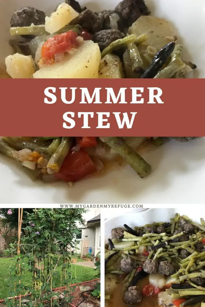 an easy oven-baked green bean stew for summer