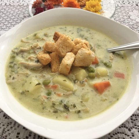 Chicken vegetable pot pie soup